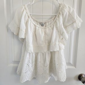 American Eagle Outfitters Ivory Lace Tank Top Blouse Medium